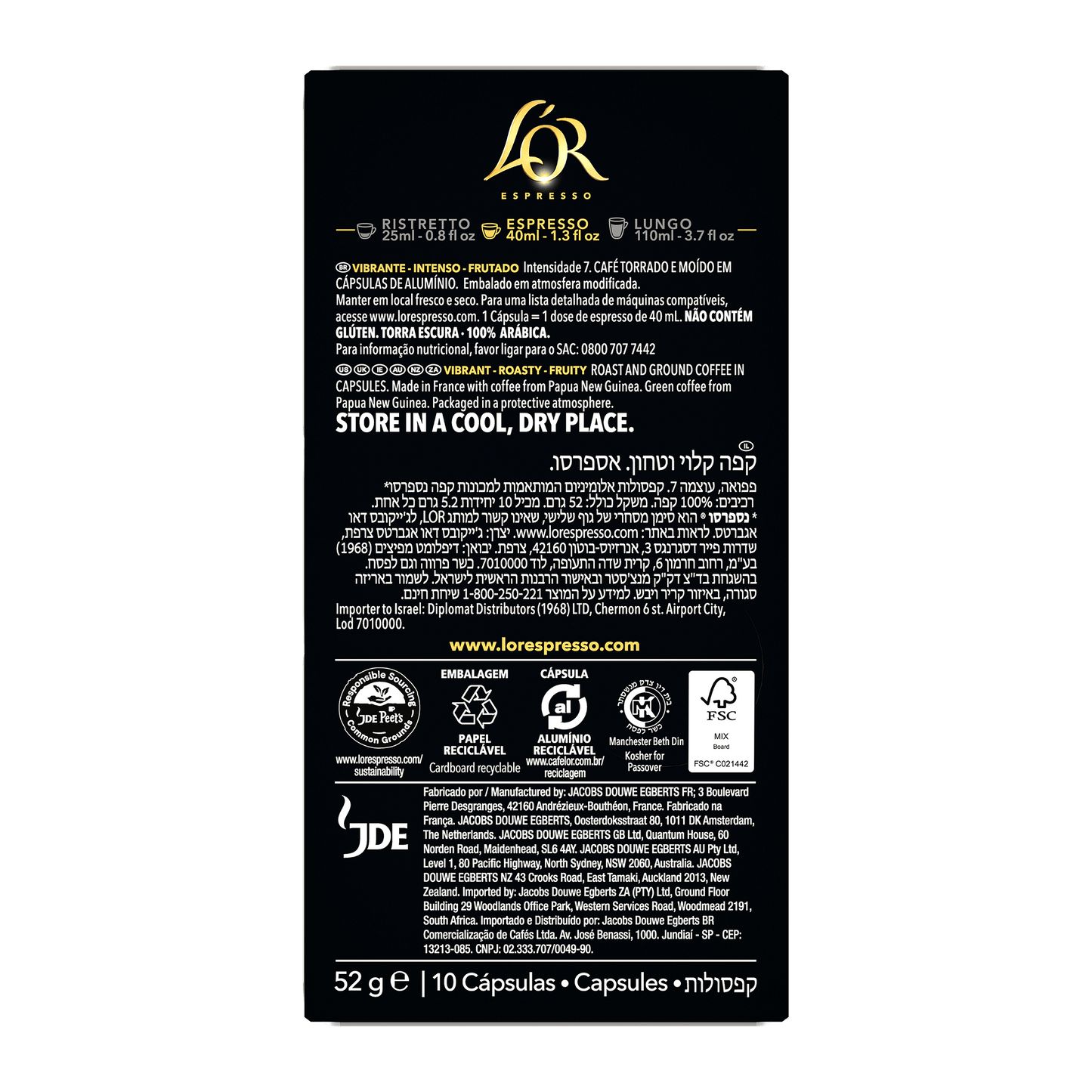 L'OR Papua New Guinea Espresso Capsules